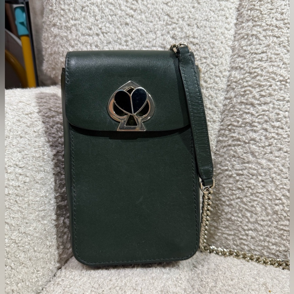 Kate Spade Nicola Twistlock North South Flap Crossbody in deep evergreen